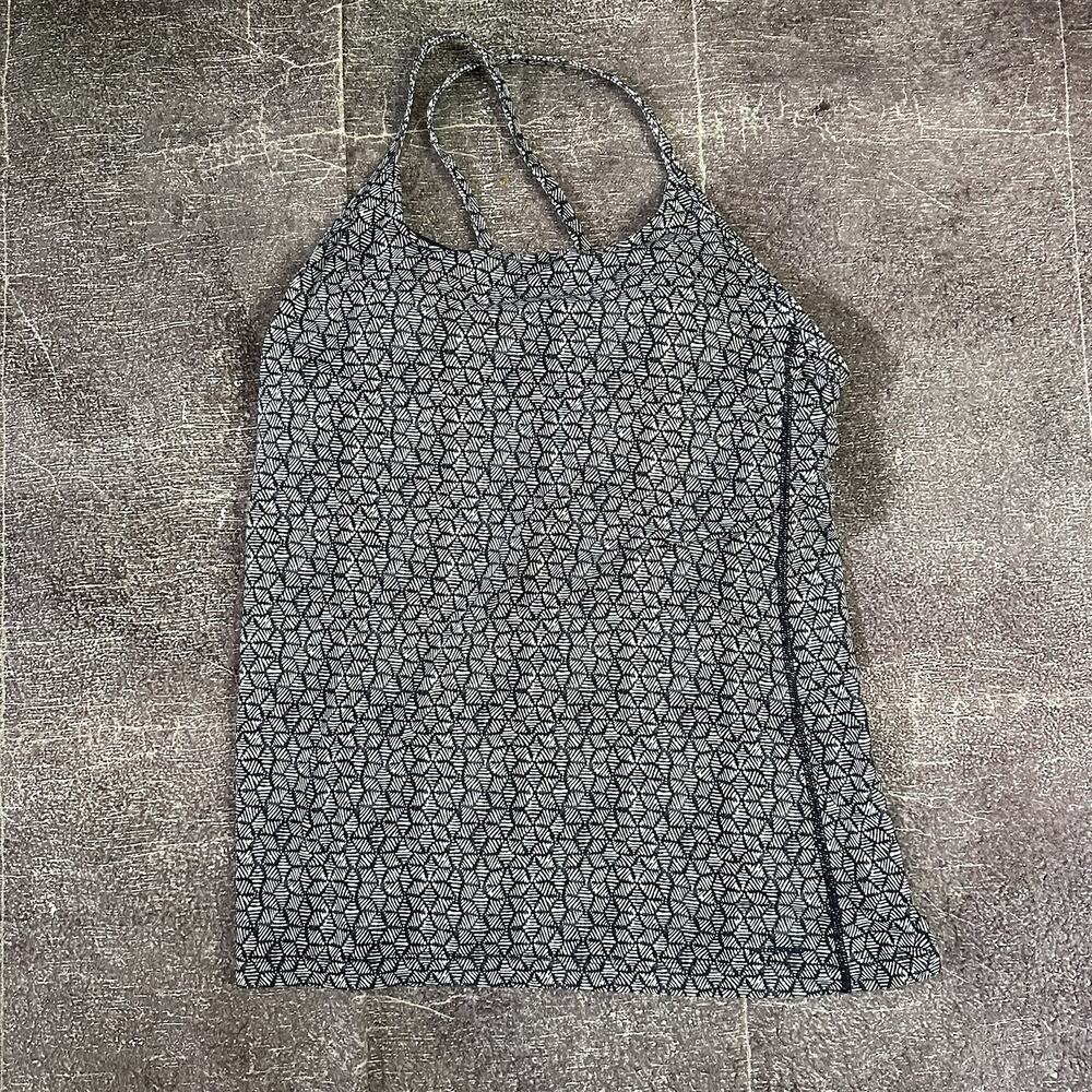 Women's Patagonia Navy Blue White Criss Cross X Beta Workout Yoga Tank Top Sz L